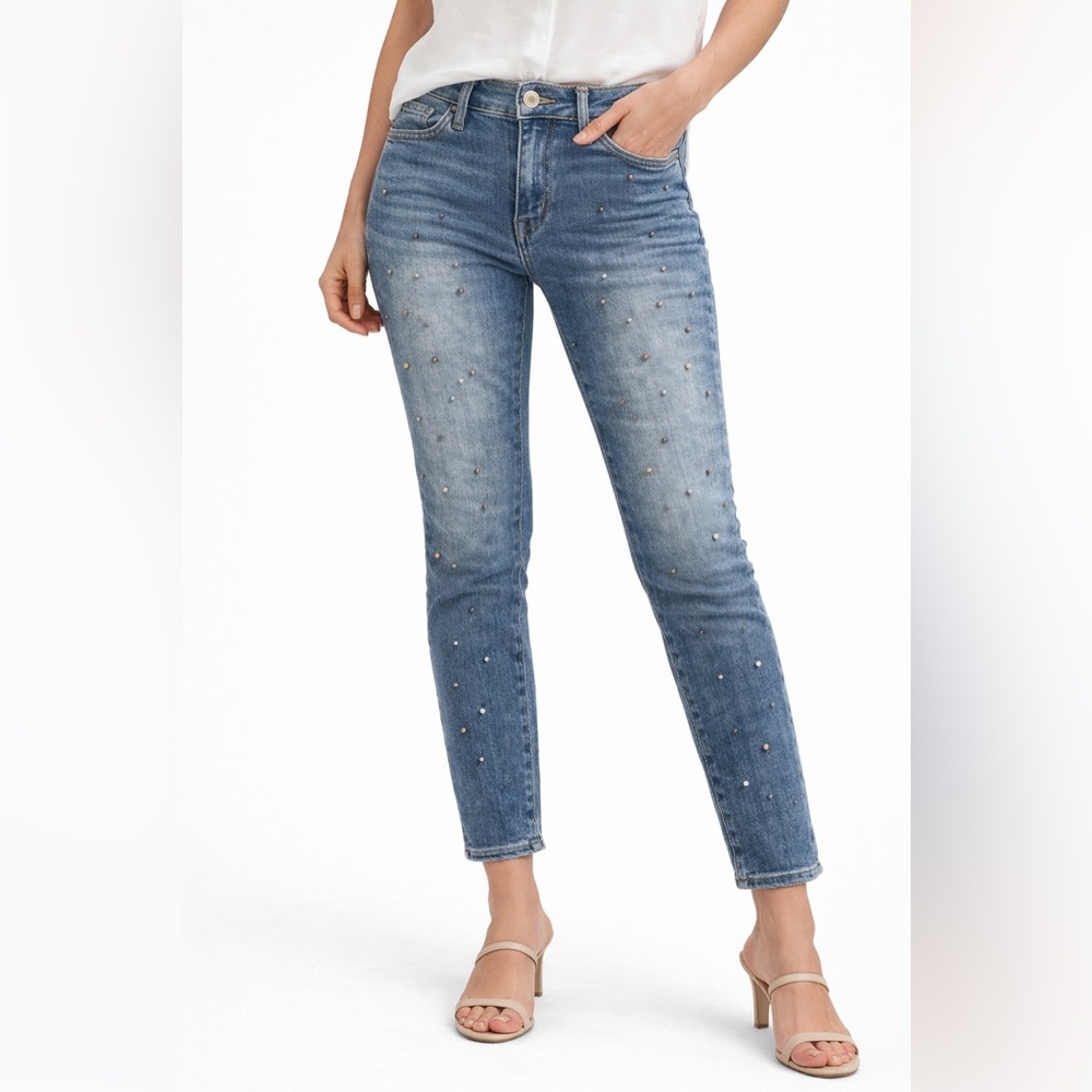 Mavi Adriana Studded Skinny Jeans Size 25 Mid Rise Ankle